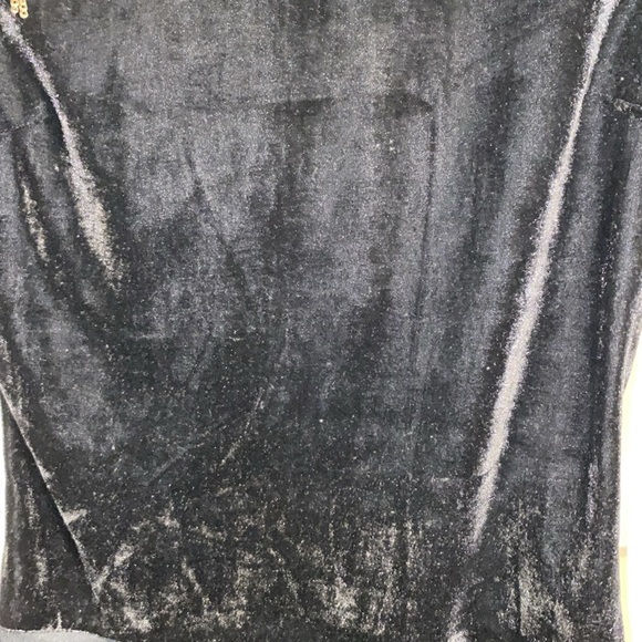 Zara Small Black Velvet Bodysuit Beaded Shoulders - Picture 5 of 13